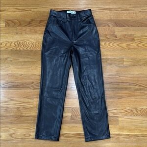 Leather ankle straight Ulta high rise pant.